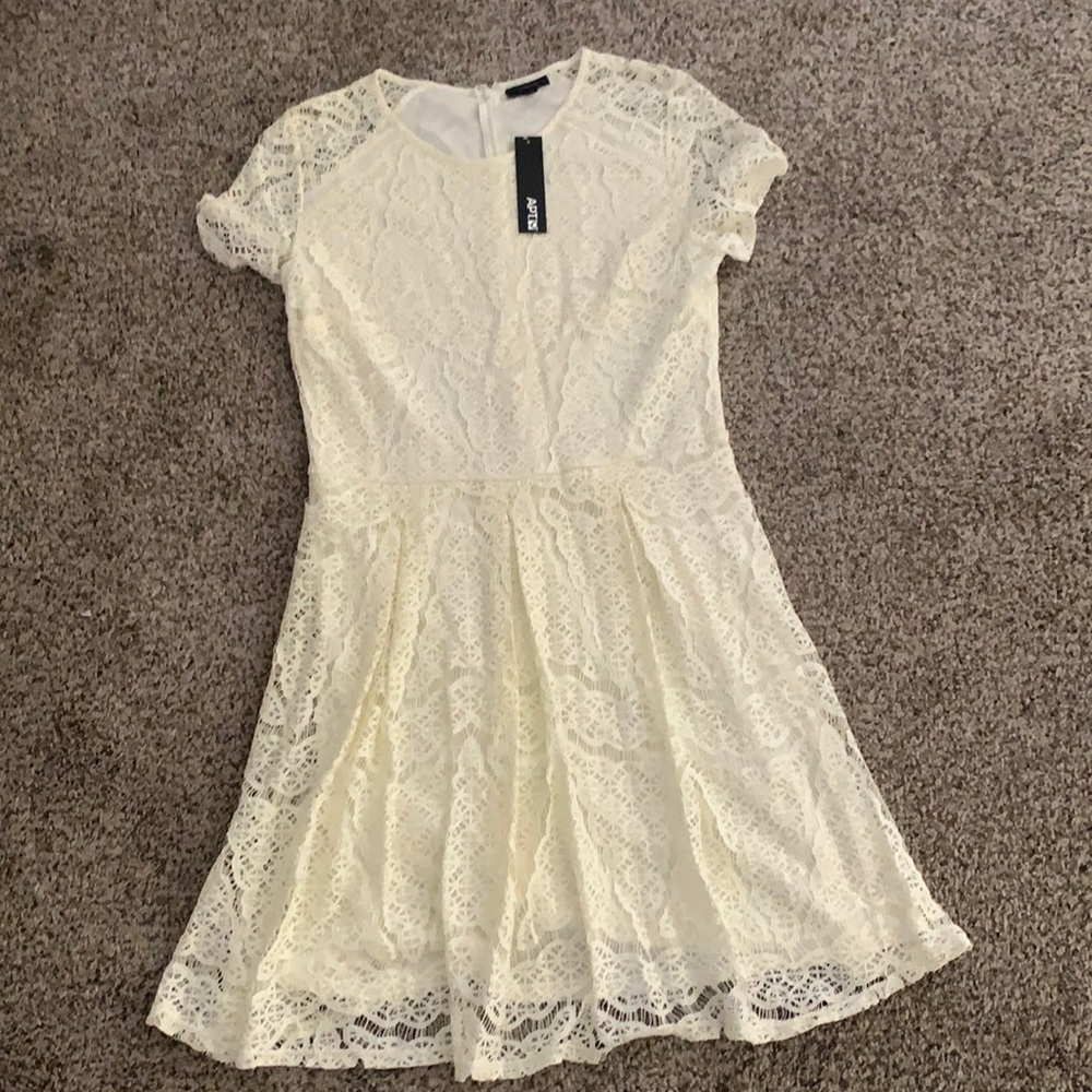 Off white lace dress, new with tags, never worn